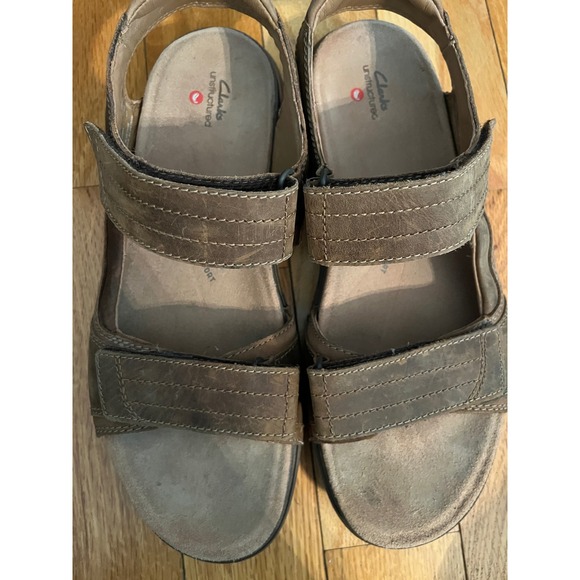 Clark's Men's Brown Leather Sandals.  Adjustable Straps for Comfort.‎ 
Size 12 - Picture 5 of 6